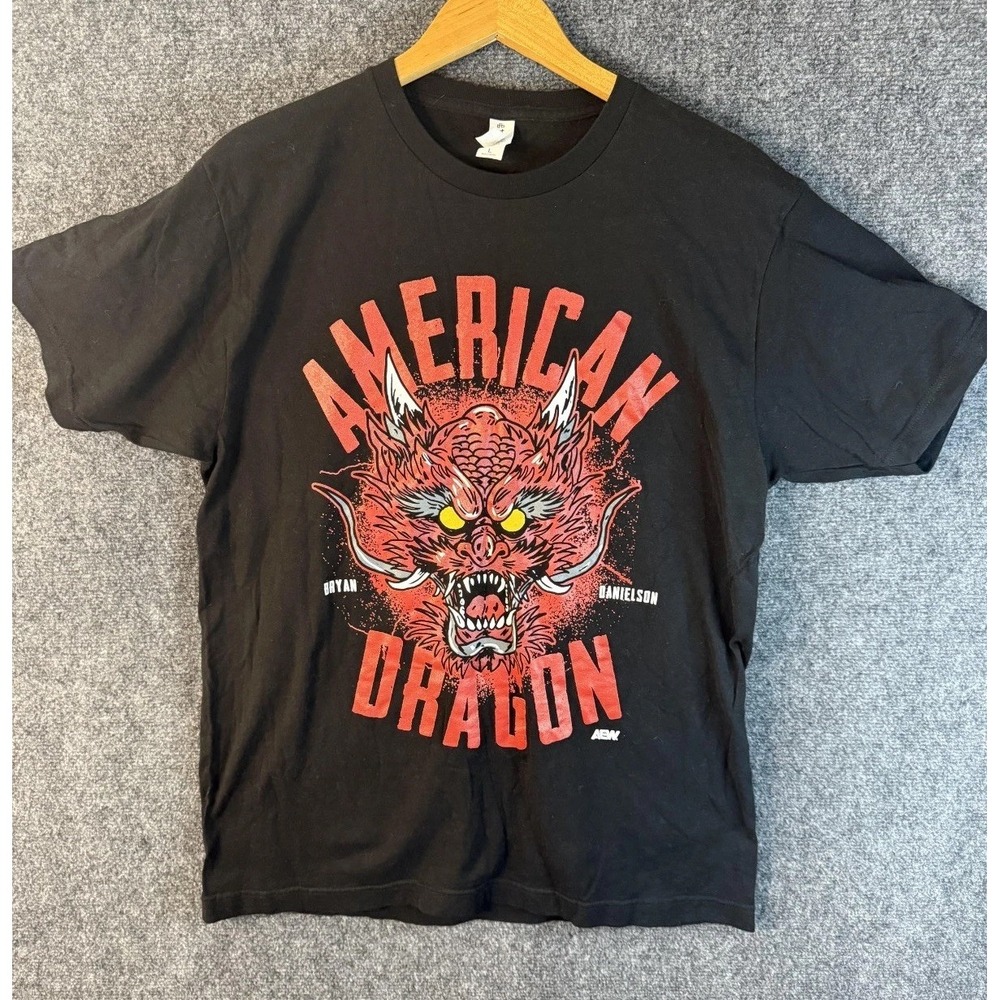 Tultex Bryan Danielson American Dragon T-Shirt Men's L Black Wrestling Graphic